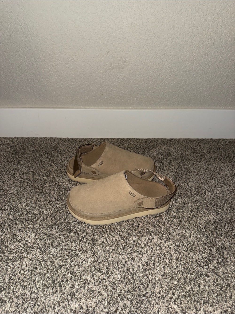 UGG Tan Suede Slip-On Clog with Back Strap